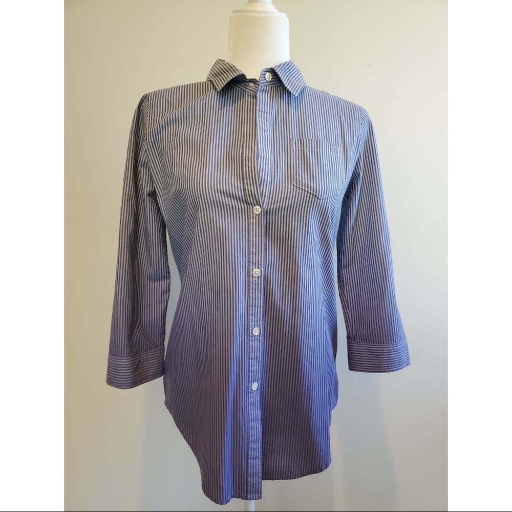Blue stripe button up shirt